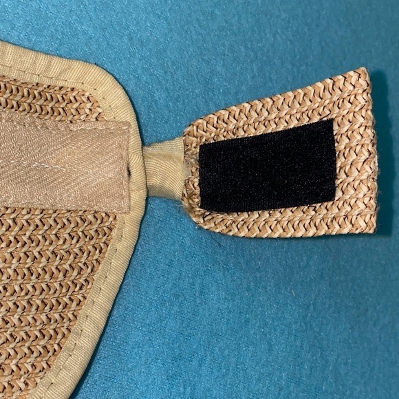 TALEEN visor adjustable hook and loop closure bow detail weaved paper size OSFA main image 7
